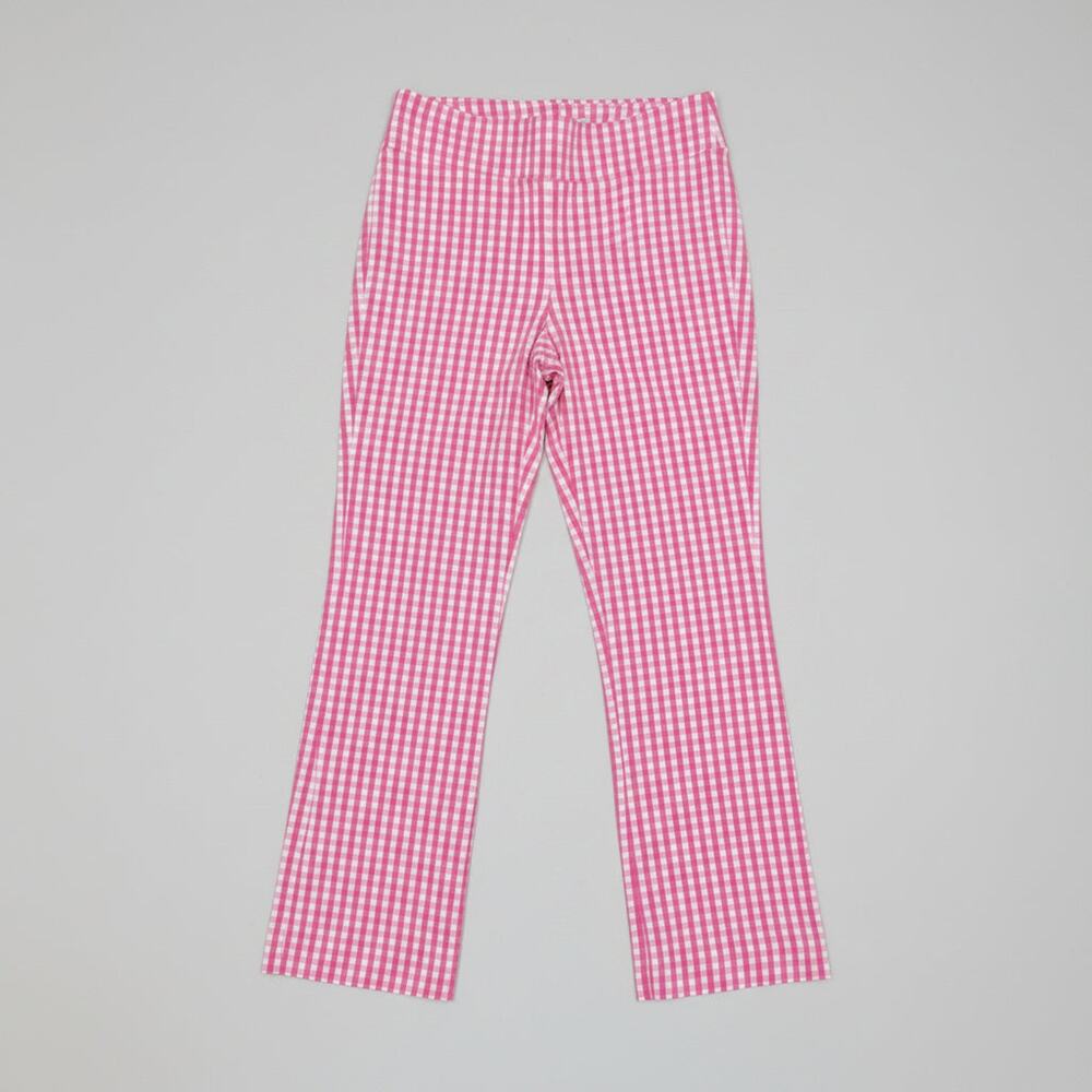 J. McLaughlin pink gingham Ivy pants, size 4